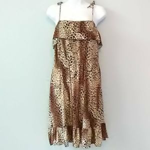 🐯Wild Sundress tiger leopard print silky tie strap dress